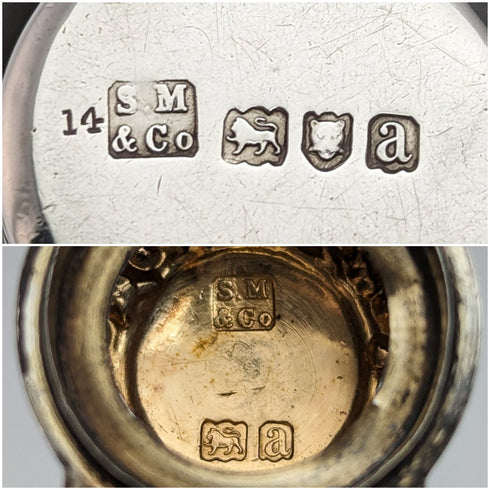 1896 British Antique Sterling Silver Relief Bird Sculpture Portable Perfume Bottle Sampson Mordan